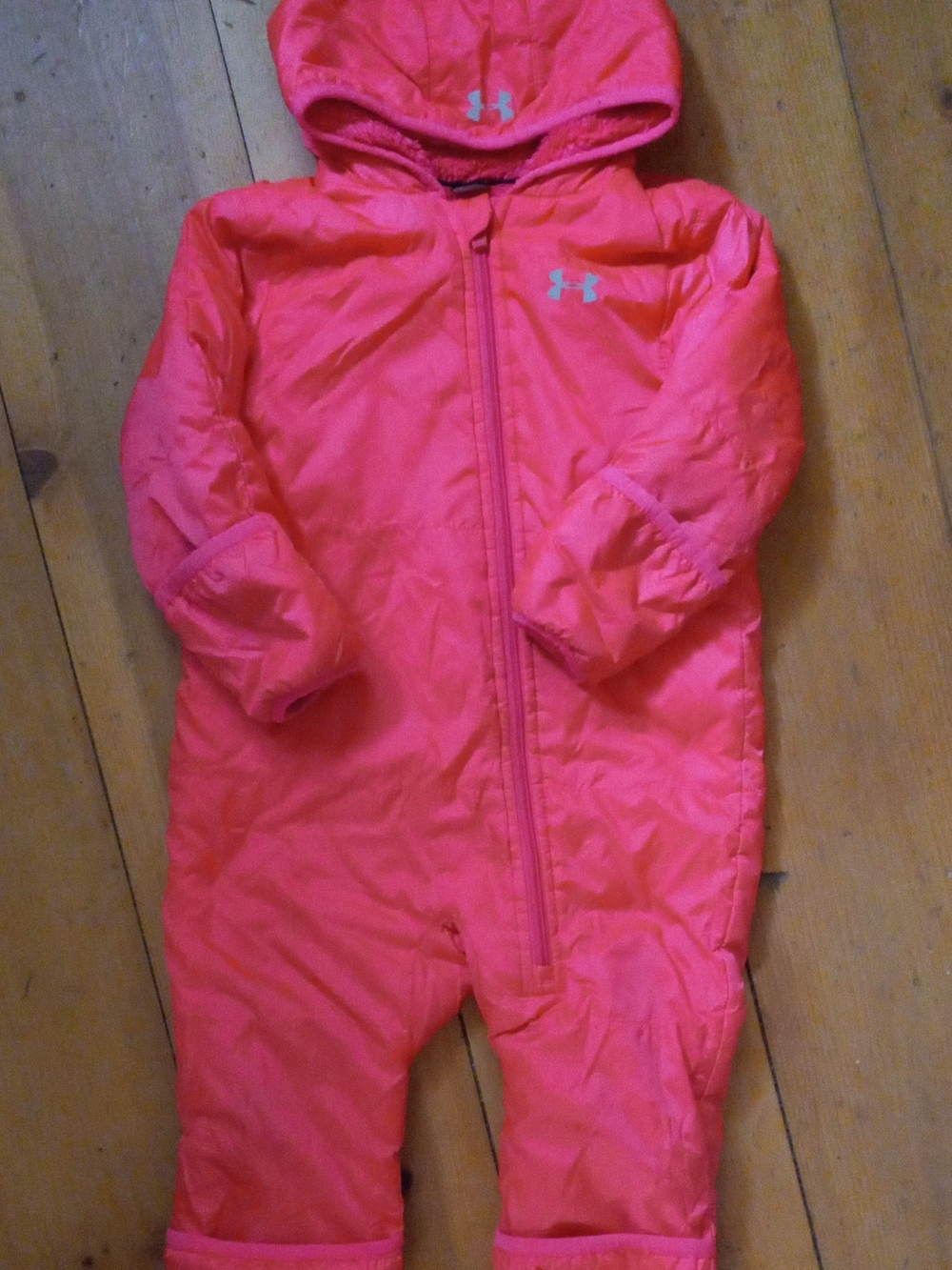 Under Armour Kids' Pink Hooded One-Piece Snowsuit